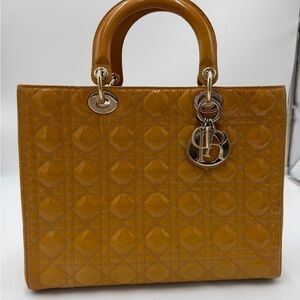 Dior Caramel Patent Leather Tote